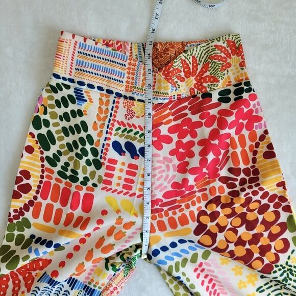 ANI Tropical 2 Piece Set Ruffle Crop Top & High Waist Wide Leg Pants Resortwear - Picture 12 of 15